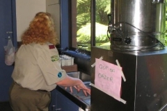 After dining, the dishes